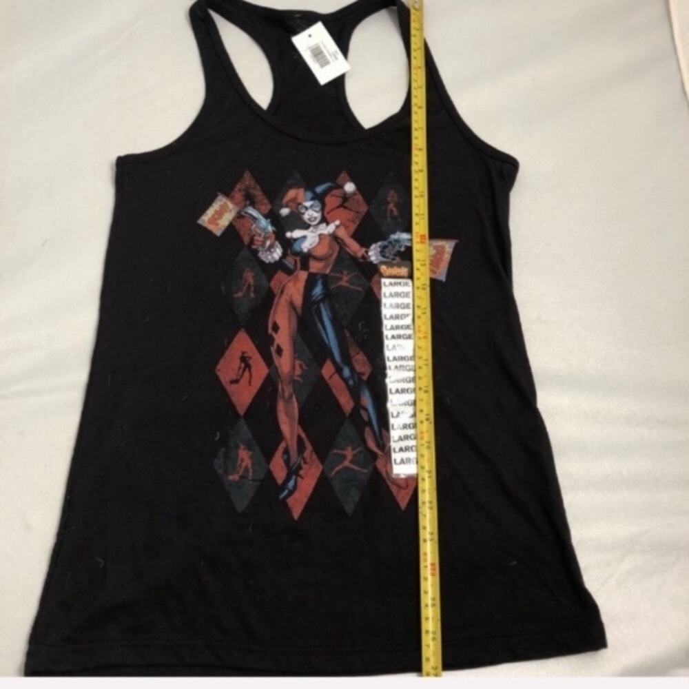 DC Comics Harley Quinn black multicolor tank top L - Picture 8 of 11